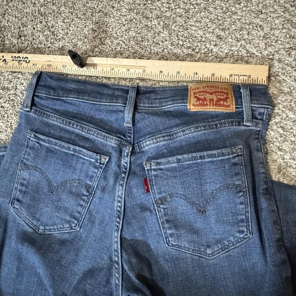 Levis 314 Shaping Straight Jeans Womens 27x32 Blue Denim Stretch Mid Rise - Picture 9 of 12